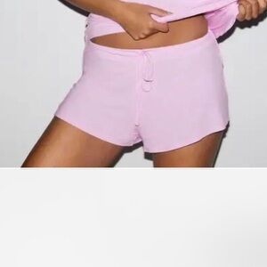 Skims nwt Light Pink cherry blossom Drawstring Shorts sleep shorts XL